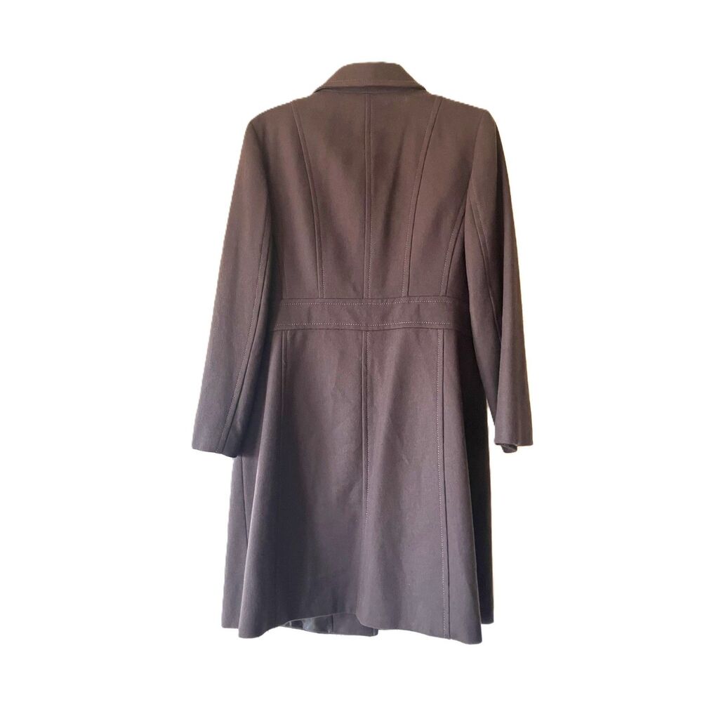 Ann Taylor Petites Brown Wool Blend Heavyweight Long Coat Women's Size 12P